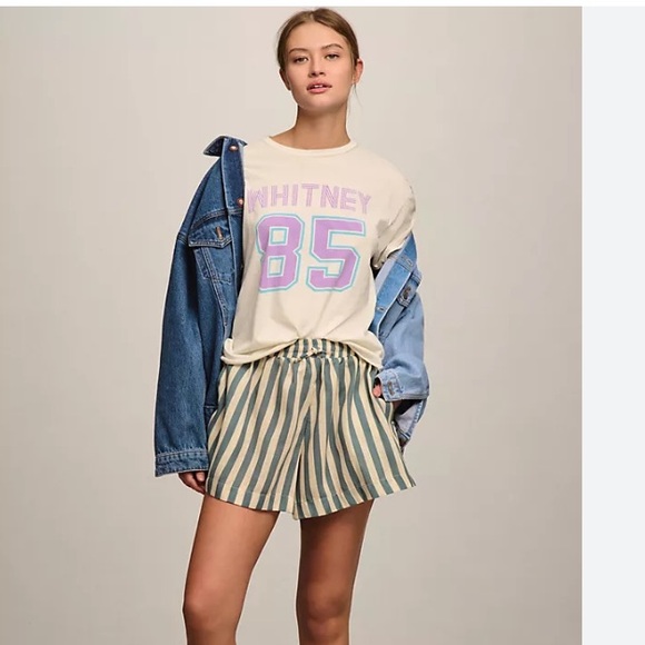 Anthropologie Retro Brand Varsity Graphic Whitney T Shirt SMALL NWT - Picture 1 of 3